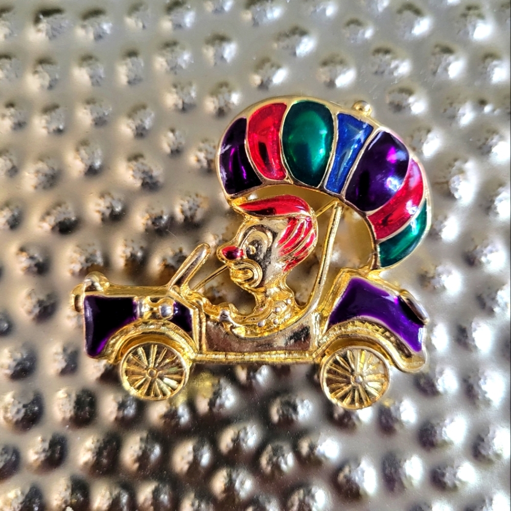 Vintage Clown Brooch